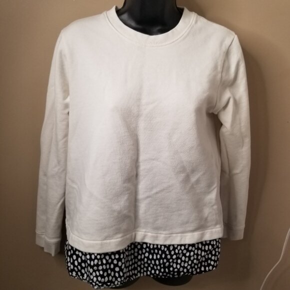 J.Crew crewneck sweatshirt with polka dot detail - Picture 1 of 7
